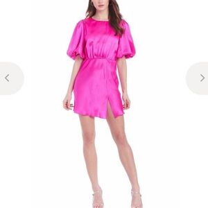 Amanda Uprichard Duval Dress in Hot Pink